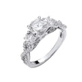 Sterling Silver High Setting Trilogy with Infinity Sides Ring