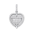 Sterling Silver Heart Halo Style Cubic Zirconia Pendant