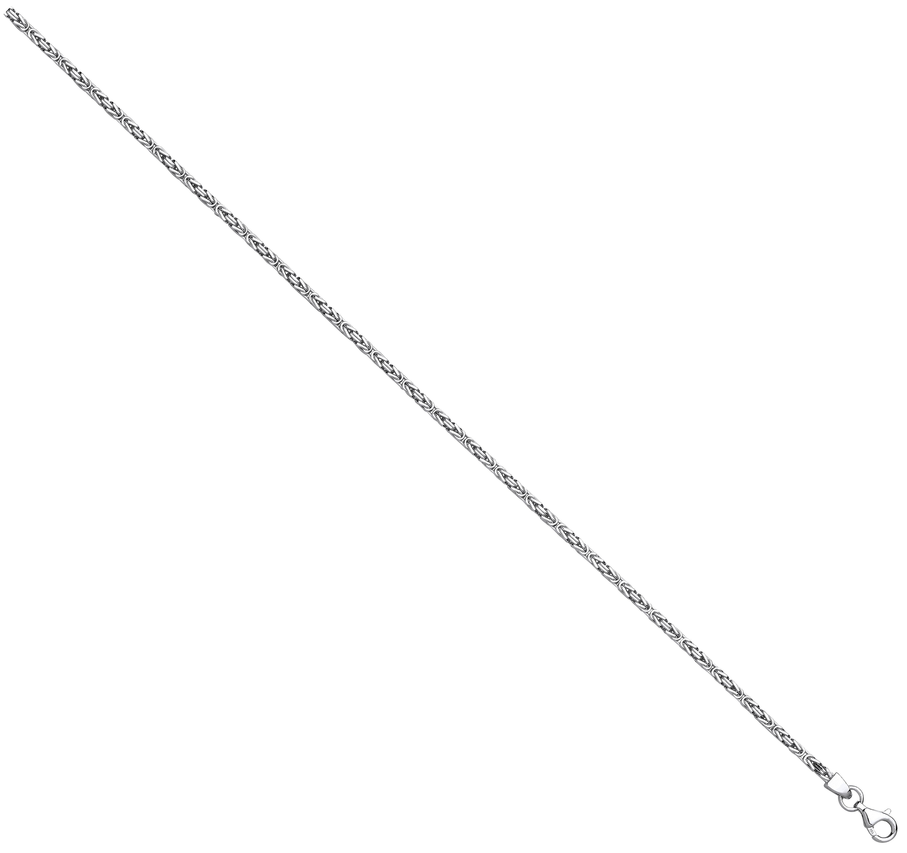 Sterling Silver 2.5mm Square Byzantine Chain