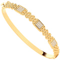 9ct Yellow Gold Panther Link Cubic Zirconia Ladies Bangle