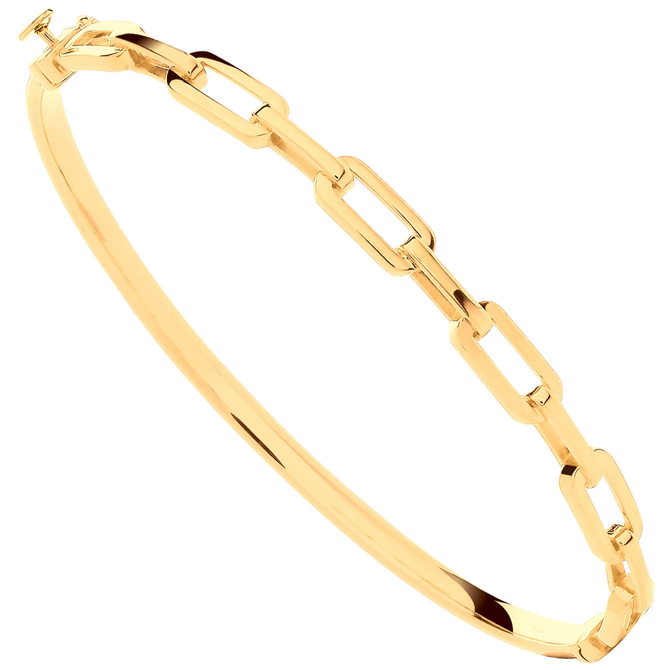 9ct Yellow Gold Paper Clip Ladies Bangle