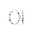 Sterling Silver Diamond Cut Creole Hoop Earrings