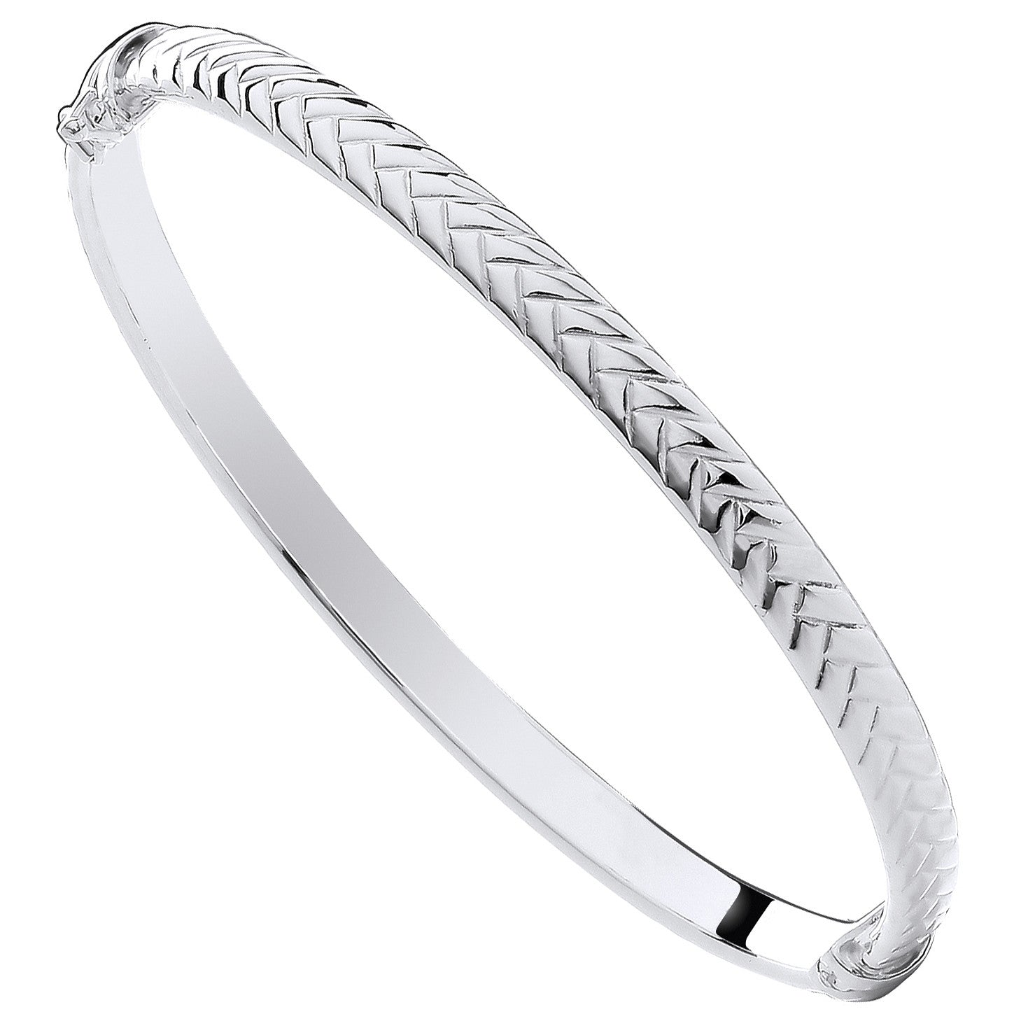 Sterling Silver Tyre Design Ladies Bangle