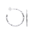 Sterling Silver 2.0mm Bamboo Hoop Earrings