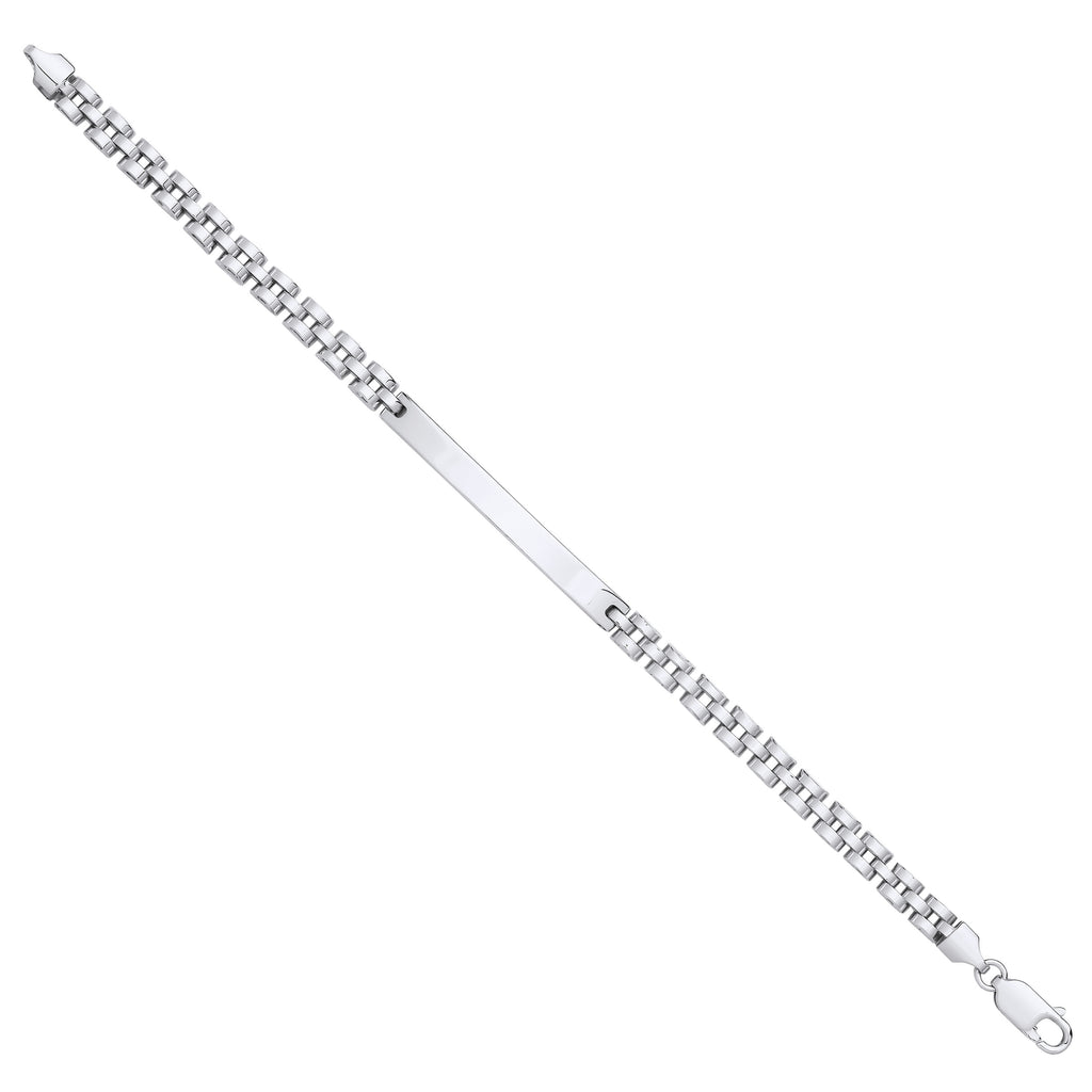 Sterling Silver 5mm Fancy Link ID Bracelet