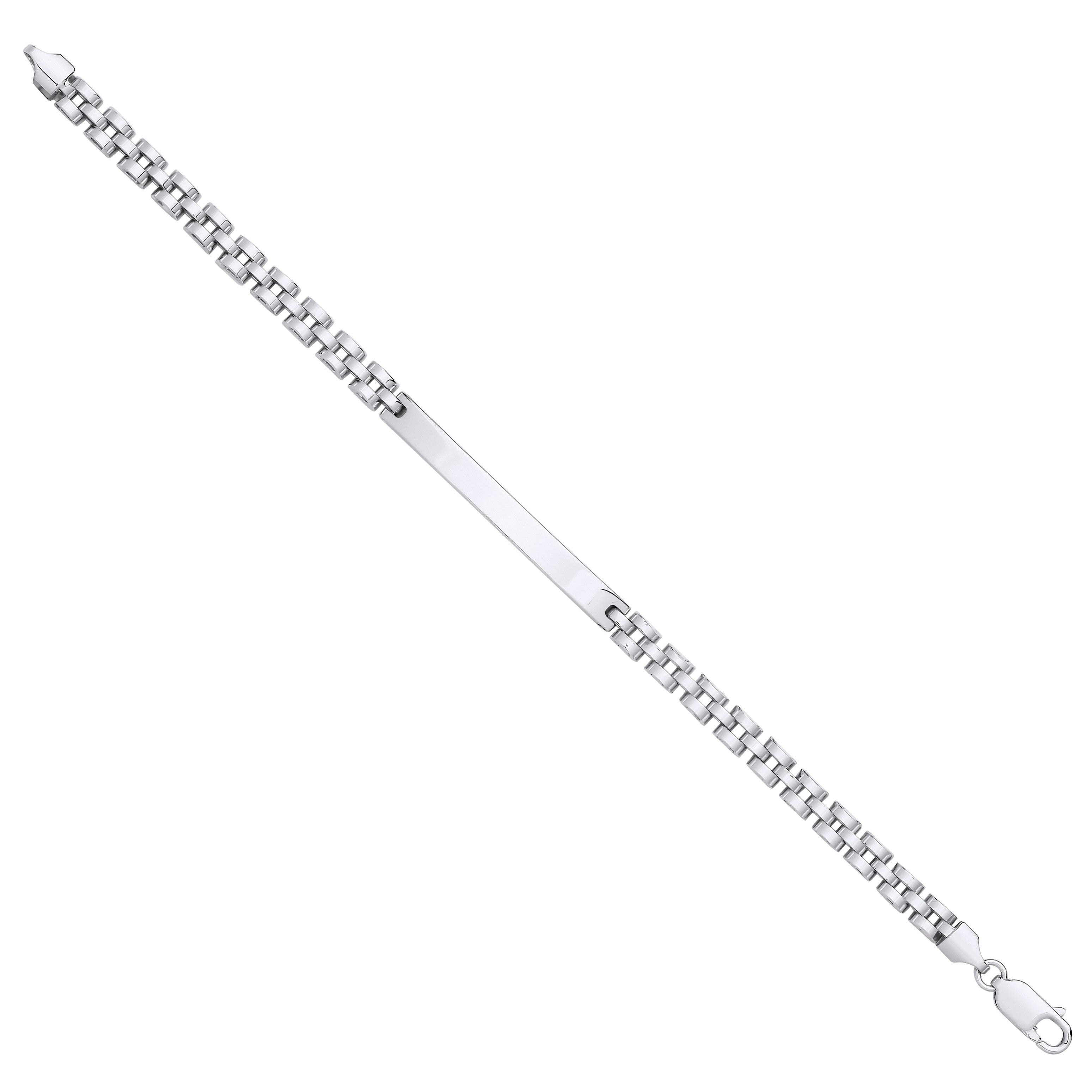 Sterling Silver 5mm Fancy Link ID Bracelet