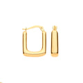9ct Yellow Gold Square Hoop Earrings