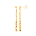 9ct Yellow Gold Rope Graduated Drop Earrings