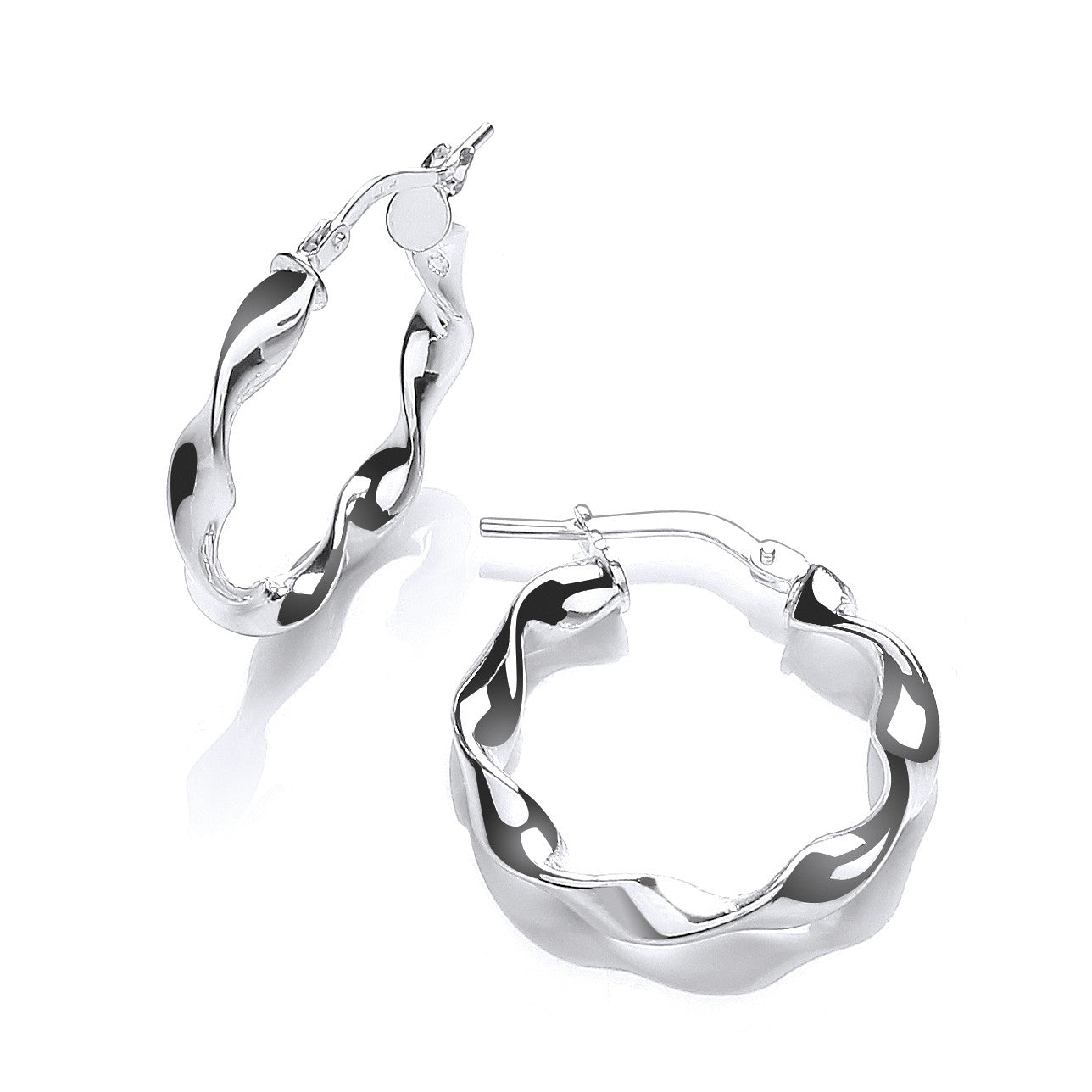 Sterling Silver Small Round Twist Hoop Earrings