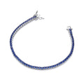 Sterling Silver Blue Cubic Zirconias Tennis Ladies Bracelet