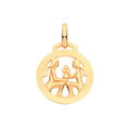 9ct Yellow Gold Round Zodiac Pendant Gemini