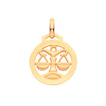 9ct Yellow Gold Round Zodiac Pendant Libra