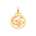 9ct Yellow Gold Round Zodiac Pendant Scorpio