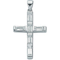 Sterling Silver Baguette Cut Cubic Zirconia Cross