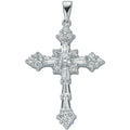 Sterling Silver Fancy Baguette Cut Cubic Zirconia Cross
