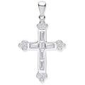 Sterling Silver Baguette Cubic Zirconia Cross