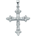 Sterling Silver Fancy Baguette Cut Cubic Zirconia Cross