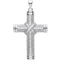 Sterling Silver Fancy Cubic Zirconia Kiss Cross