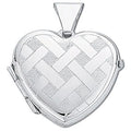 Sterling Silver Small Engraved Heart Shaped Locket