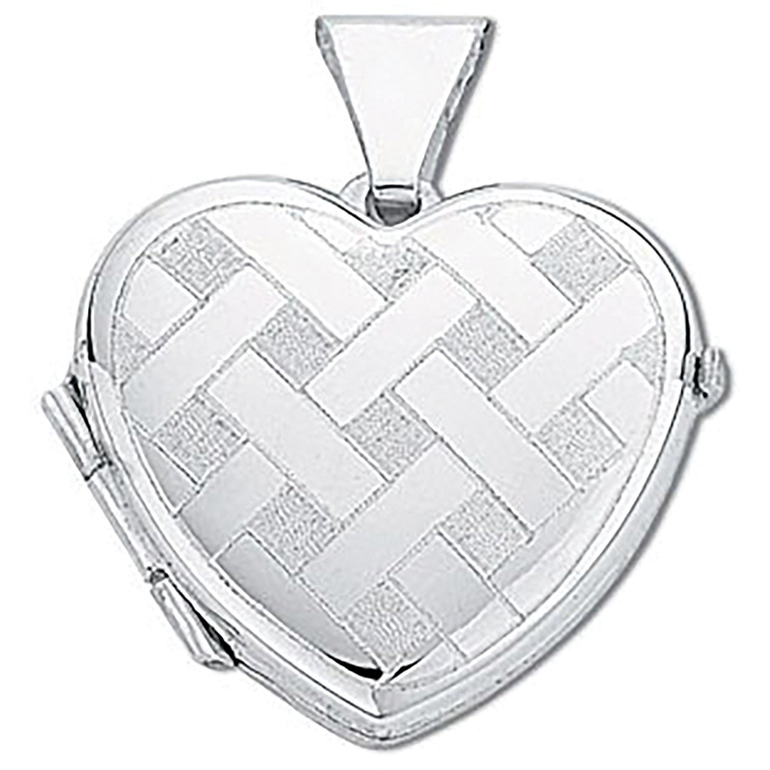 Sterling Silver Small Engraved Heart Shaped Locket