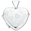 Sterling Silver Small Engraved Heart Shaped Locket