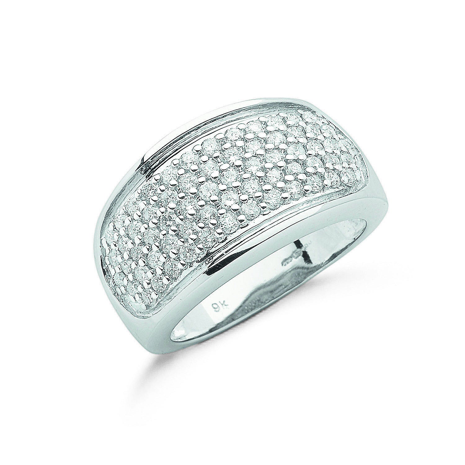 9ct White Gold 1.00ct Diamond Bombay Ring