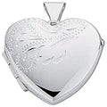 Sterling Silver Medium Engraved Heart Shaped Locket