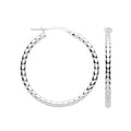 Sterling Silver Bead 30mm Hoop Earrings