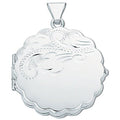 Sterling Silver Engraved Round Locket