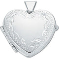 Sterling Silver Engraved Heart Shaped Family Locket