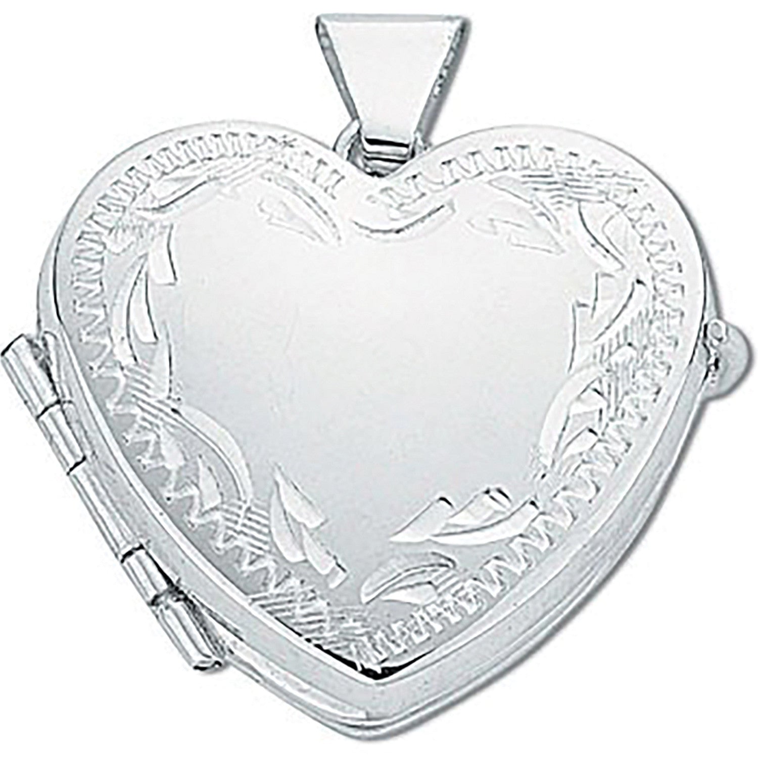 Sterling Silver Engraved Heart Shaped Family Locket