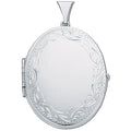 Sterling Silver Large Engraved Oval Shaped Family Locket