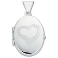 Sterling Silver Small Engraved Oval Shaped Locket
