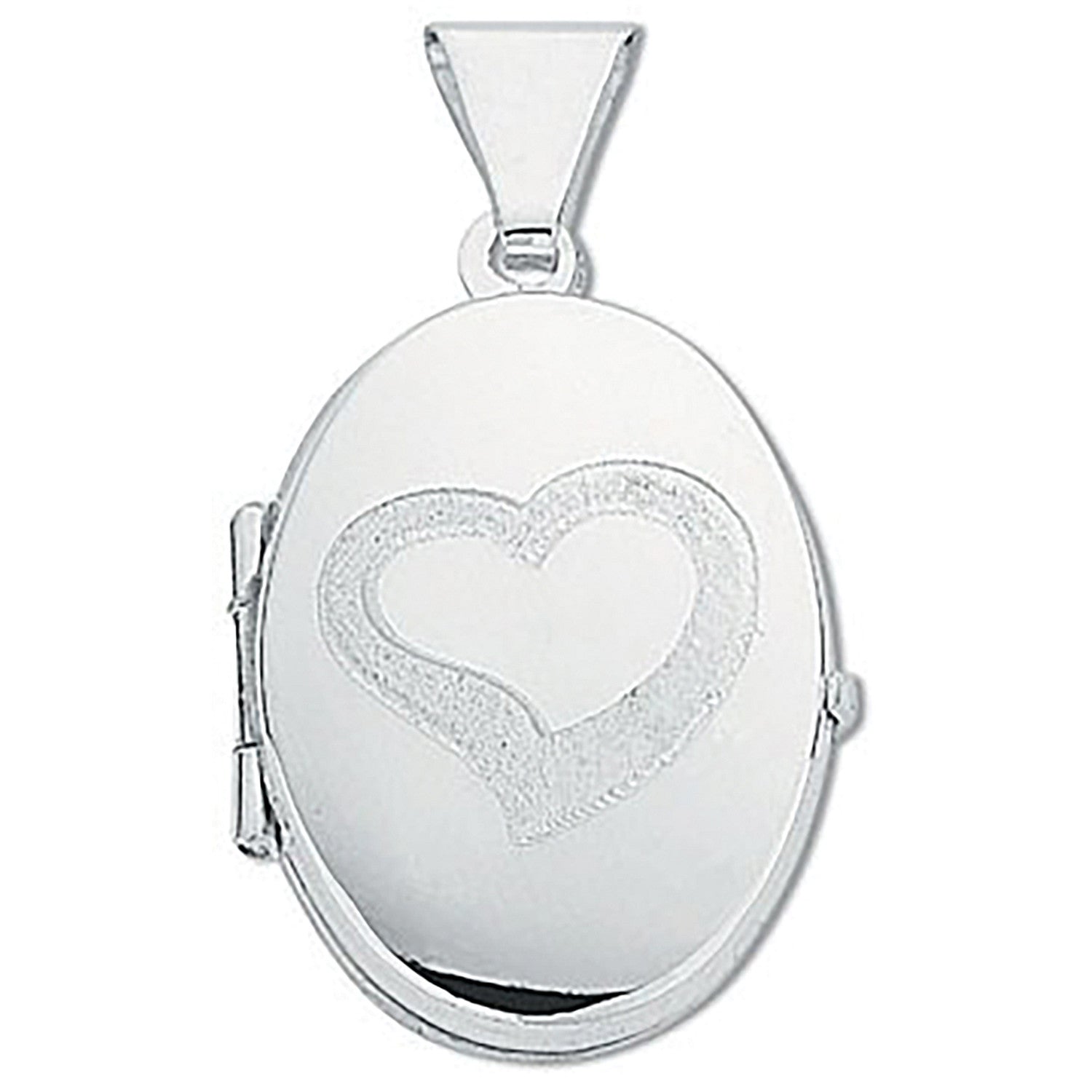 Sterling Silver Small Engraved Oval Shaped Locket