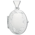 Sterling Silver Small Engraved Oval Shaped Locket