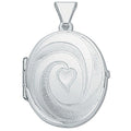 Sterling Silver Medium Engraved Oval Shaped Locket