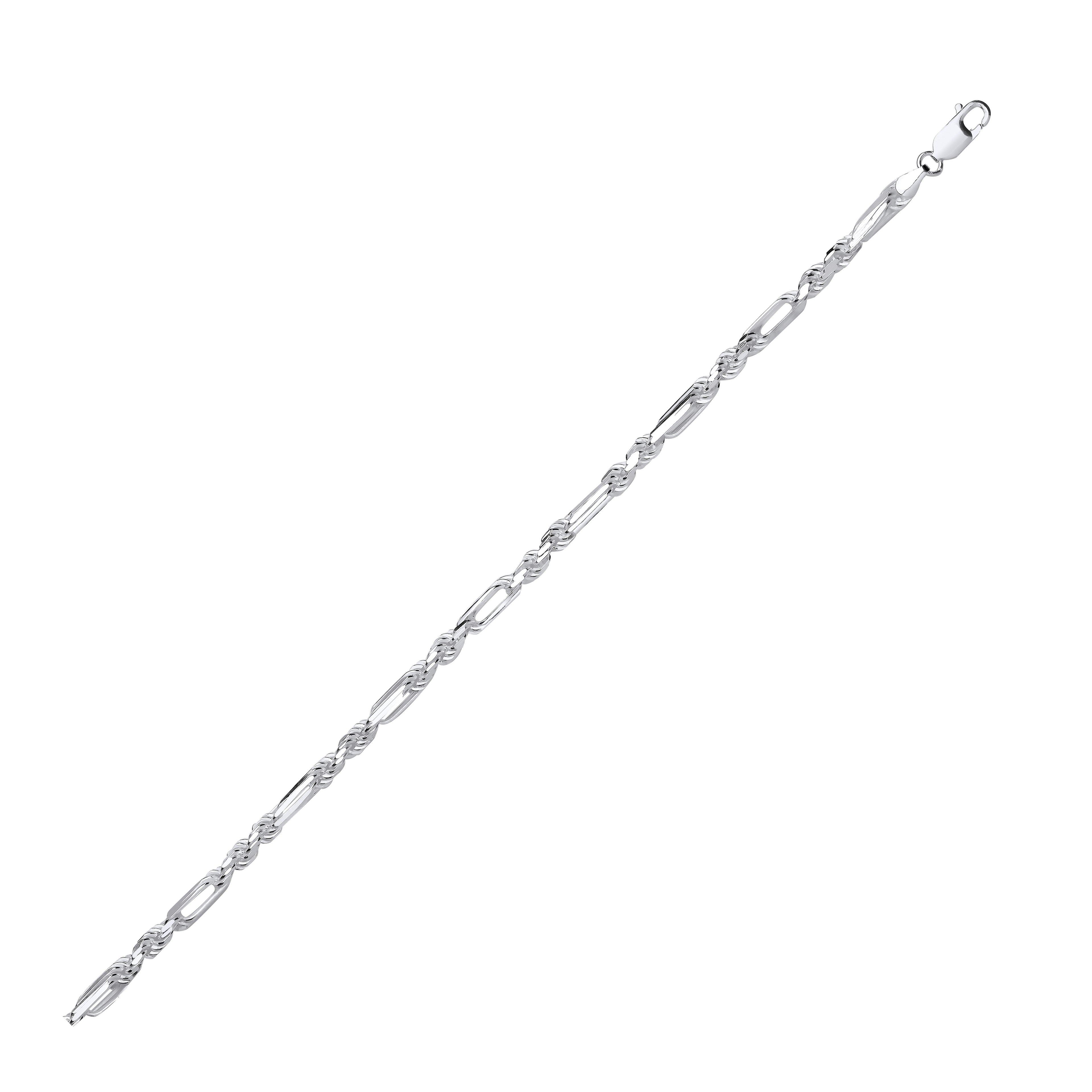 Sterling Silver 4.7mm Rope & Open Elongated Link Chain