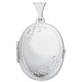 Sterling Silver Medium Engraved Oval Shaped Locket