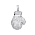 Sterling Silver Cubic Zirconia Big Boxing Glove Pendant