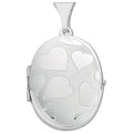 Sterling Silver Medium Engraved Oval Shaped Locket