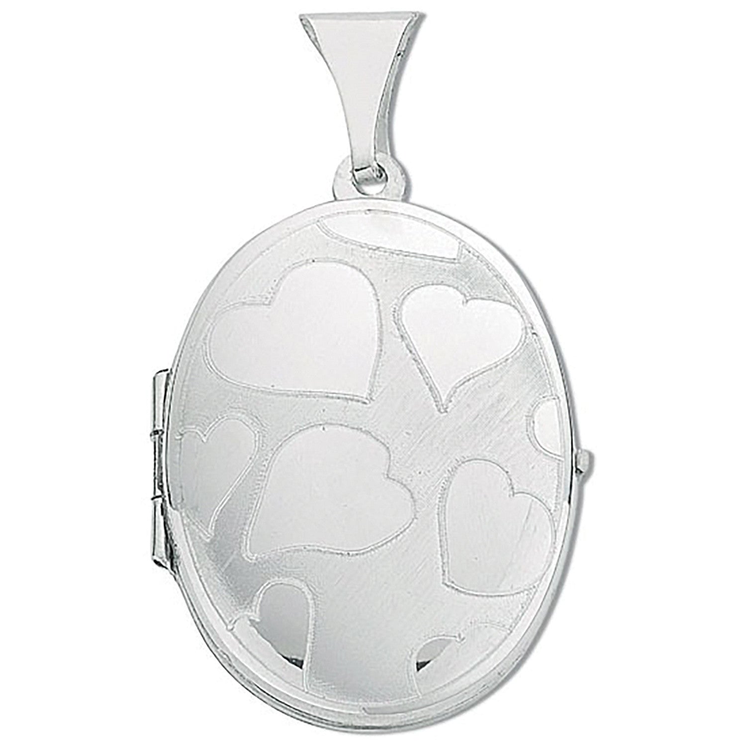 Sterling Silver Medium Engraved Oval Shaped Locket