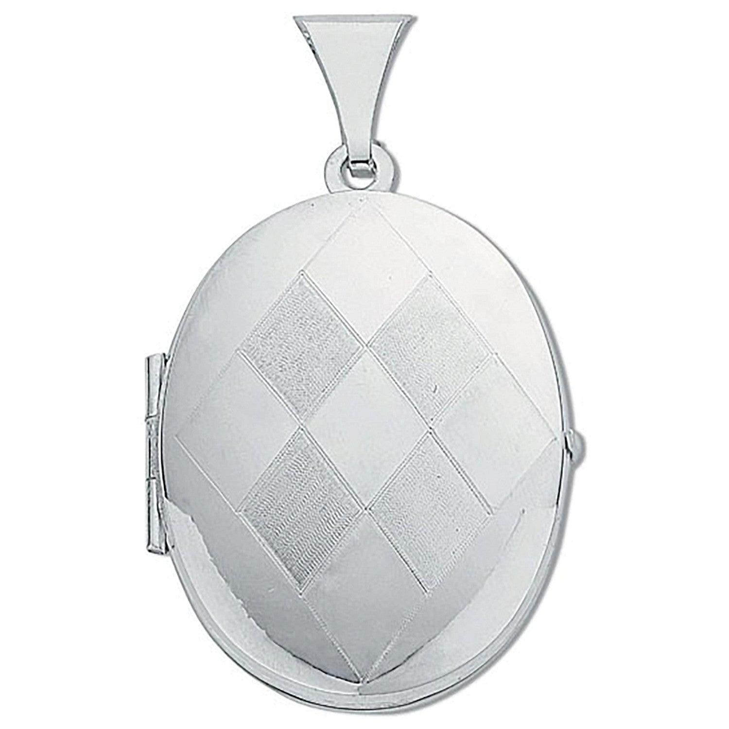 Sterling Silver Medium Engraved Oval Shaped Locket