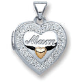 Sterling Silver Heart Mum with Crystals Locket