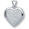 Sterling Silver Heart all Crystals Locket