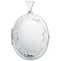 Sterling Silver Medium Engraved Oval Shaped Locket