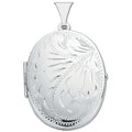Sterling Silver Medium Engraved Oval Shaped Locket