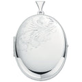 Sterling Silver Large Engraved Oval Shaped Locket