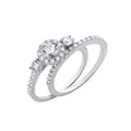Sterling Silver Bridal Set Trilogy Half Eternity Single Row Ring