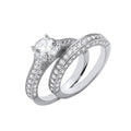 Sterling Silver Bridal Set Fancy Half Eternity Ring