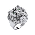 Sterling Silver Lion Head Gents Ring